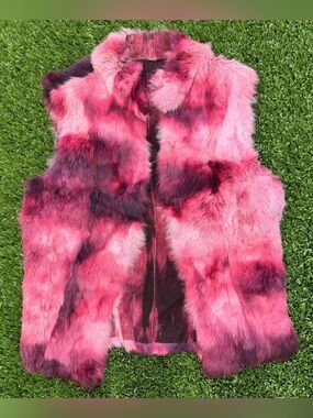 Vintage Pink Rabbit Fur Vest 🩷